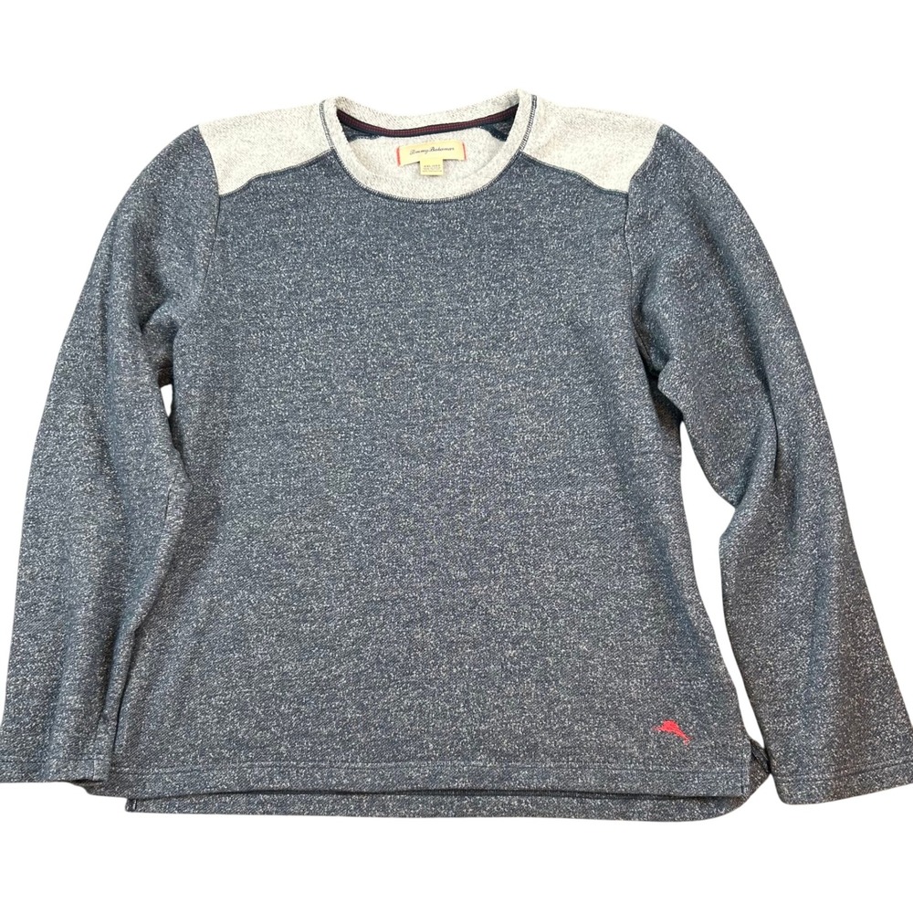 Tommy‎ Bahama Men's XXL Blue Heathered Crewneck Sweatshirt Cotton Blend Casual